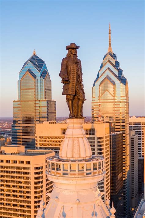 Philadelphia Skyline With William Penn City Hall Between One Etsy