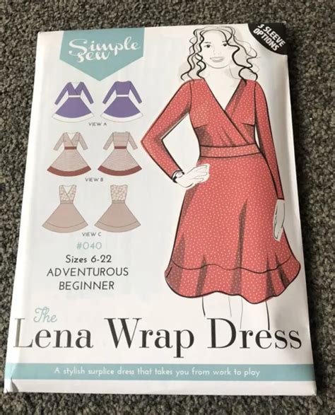 The Lena Wrap Dress Sewing Pattern For Sizes 6 22 By Simple Sew 826