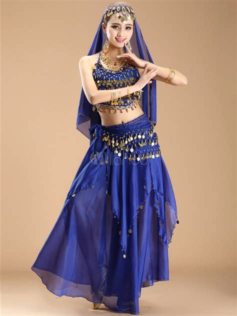Belly Dance Costume Sexy Purple Chiffon Belly Dance Costume For Women