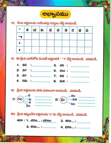Telugu All Alphabets In One Single Paper Tracing Worksheets Name