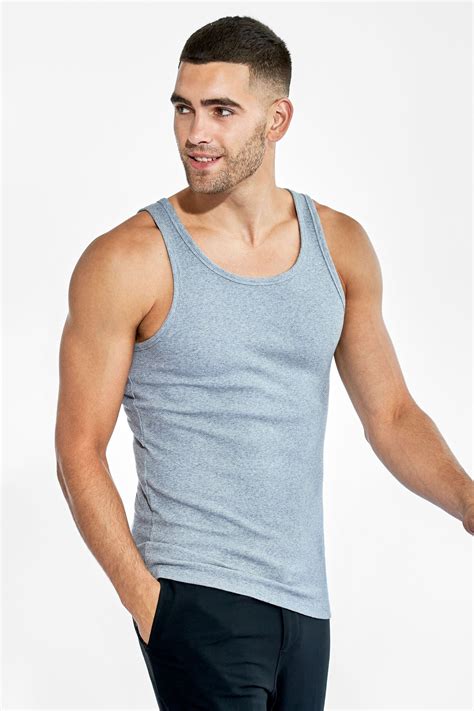 Men S Grey Ribbed Tank Top Made Of Organic Cotton Bread Boxers