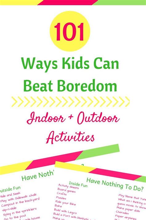 101 Things To Do When Youre Bored Kids Edition Bored Kids Craft
