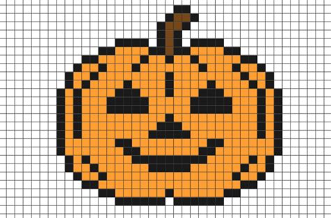 A Pixellated Pumpkin Is Shown In The Shape Of A Cross Stitch Pattern