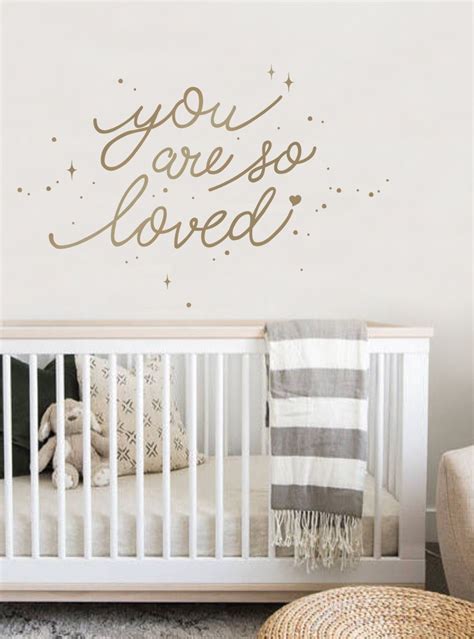 You Are So Loved Quote Lettering Wall Decal With Diamonds Dots And