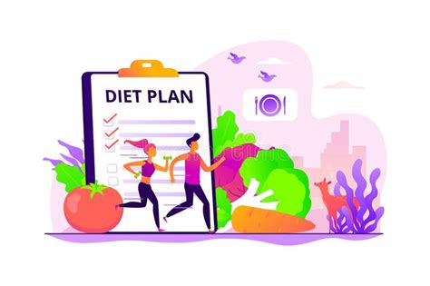 Weight Loss Diet Concept Landing Page Stock Vector Illustration Of