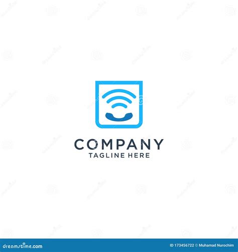 Simple Modern Communication Logo Design Company Premium Vector Stock