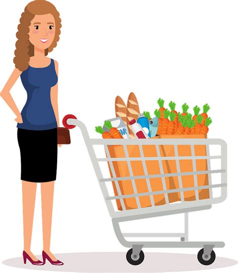 full shopping cart clipart