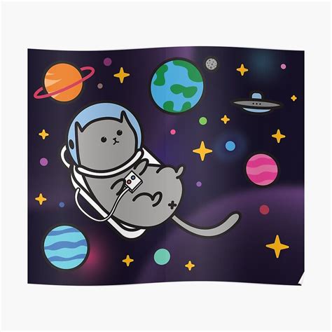 Astronaut Cat The Cute Cat In Space Poster For Sale By Thecatcouch