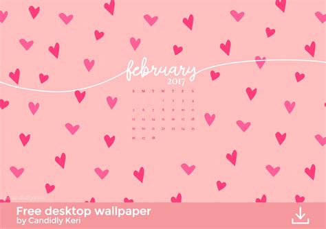 Pink Hearts February Calendar 2017 Wallpaper You Can Download For Free