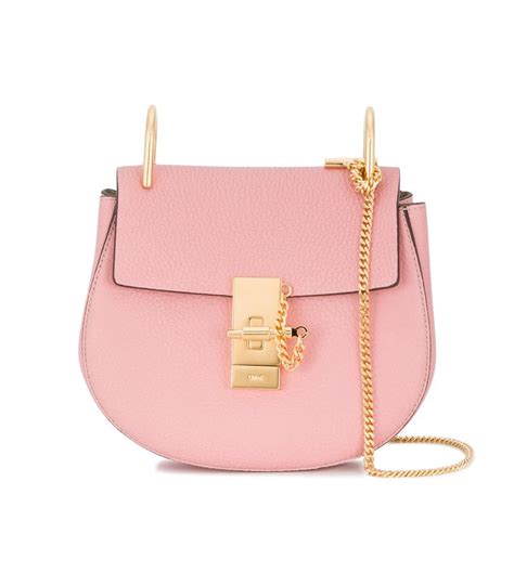 Chlo Washed Pink Mini Drew Bag Chlo Bags Shoulder Bags Leather