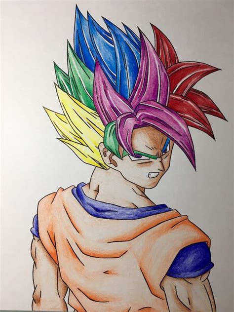 Goku Rainbow Super Saiyan Drawing Dragonballz Amino