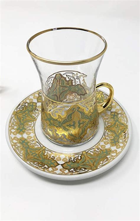 18 Piece Handmade Glass Unique Fancy High Class Arabic Mirra Coffee Set