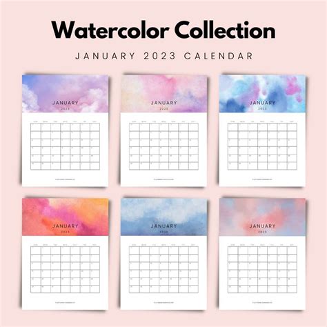 Aesthetic January 2023 Calendar Printable Imagesee