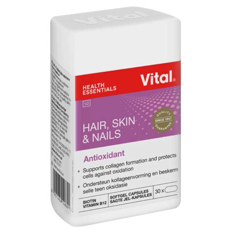 Vital Hair Skin And Nails Supplement 30 Capsules Clicks