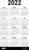 Calendario para 2022 Imagen Vector de stock - Alamy