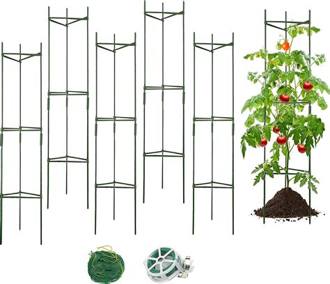 Docred 6 Pack Tomato Cage Plant Supports Garden Stakes