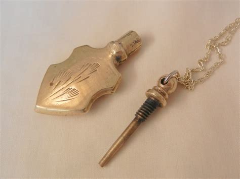 Vintage Brass Etched Perfume Bottle Necklace From Vintageshari On Ruby Lane