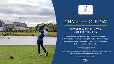 charity golf day 19th july 2023 boundary lakes golf course the ageas bowl