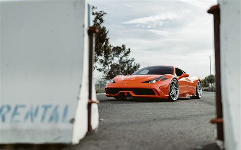 Download Wallpapers Ferrari 458 Italia Front View Exterior Orange