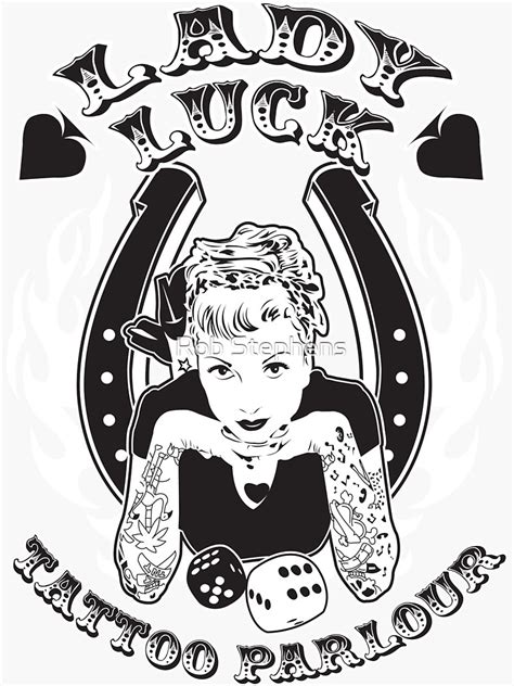 Lady Luck Tattoo Parlour Sticker For Sale By Satansbrand Redbubble