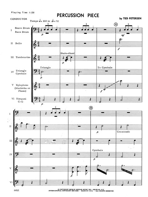 Percussion Piece Full Score Sheet Music Direct