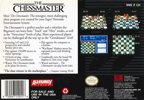 The Chessmaster Box Shot For Super Nintendo Gamefaqs