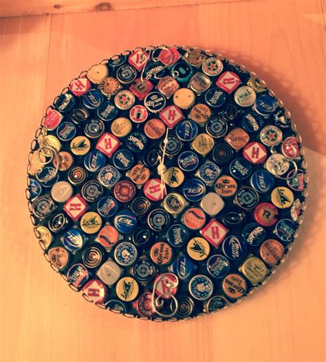 Finished Product Bottle Cap Clock Hung And Working In The Barn