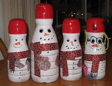 Snowmen With Flavored Creamer Bottles You Could Fill With Candy Or