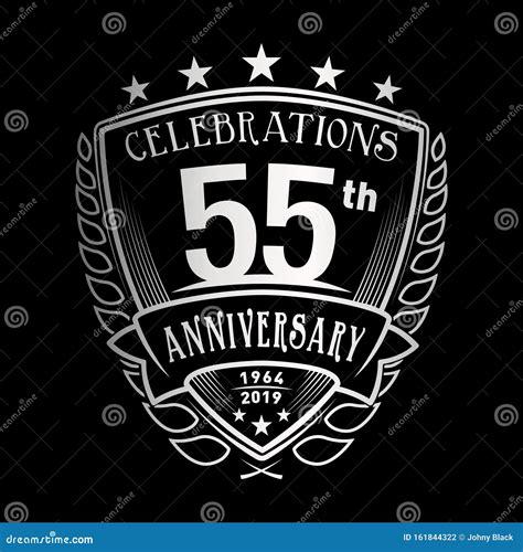 55th Shield Anniversary Logo 55th Vector And Illustration Stock