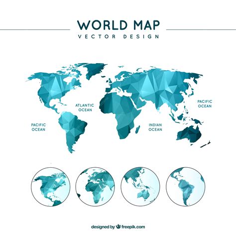 Premium Vector Polygonal World Map