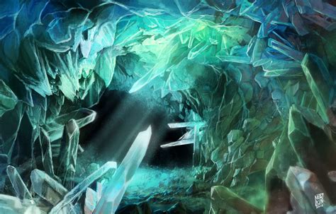 Crystal Cave Fantasy Art Landscapes Fantasy Landscape Crystal Cave