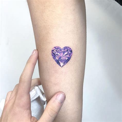 Amethyst Heart Tattoo Jewel Heart Tattoo Girly Tattoos Purple Heart Tattoos Tiny Tattoos