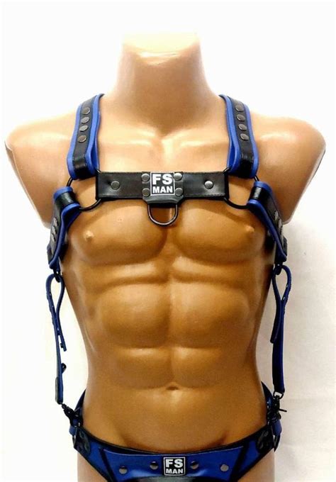 Leather Body Only Harness For Men By Fsman Mens Harness Gay Etsy