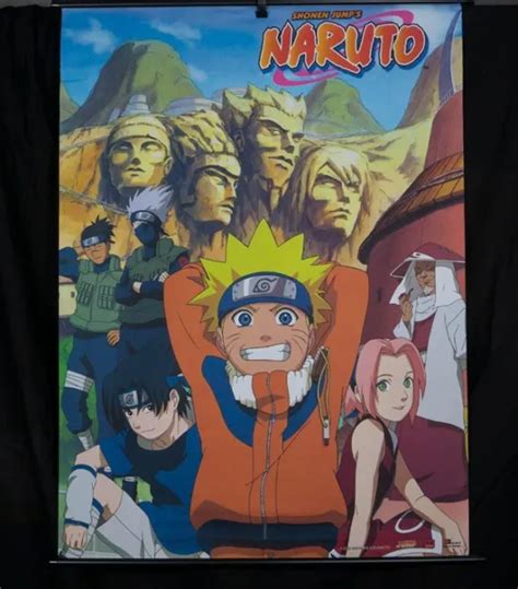 Naruto Wall Scroll New Team 7 And Hokages Fabric Poster Anime Licensed