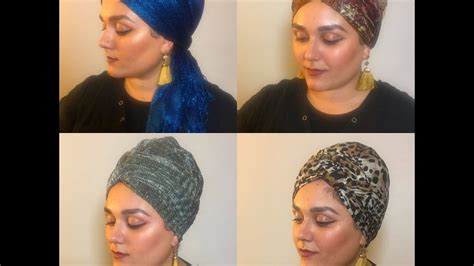 4 Quick And Easy Turbanheadwrap Tutorials Youtube