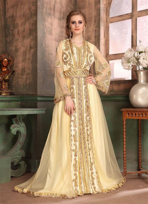 Beige Color Embroidery Moroccan Kaftan African Wedding Etsy In 2021
