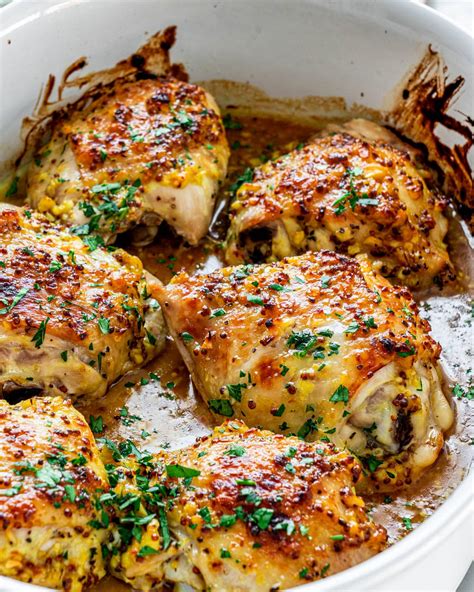Just 4 ingredients and absolutely delicious! Oven Baked Chicken Thighs - Jo Cooks