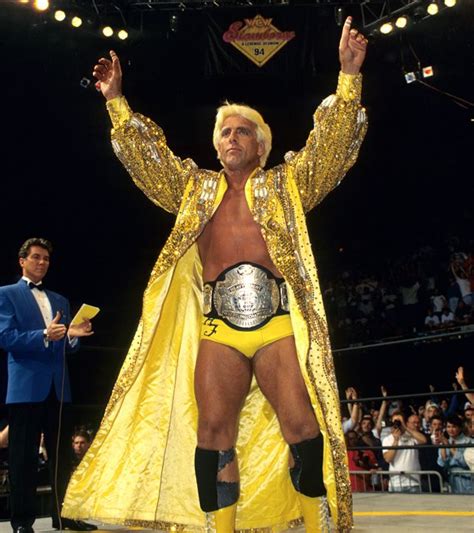 Ric Flair In Yellow Nwa Wrestling World Championship Wrestling Wrestling Stars British