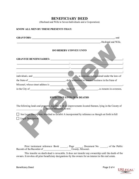 Kansas City Missouri Transfer On Death Deed Or Tod Beneficiary Deed