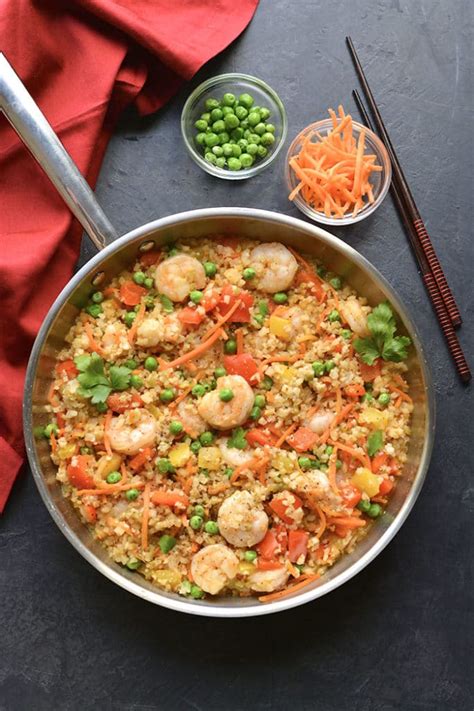 Healthy Shrimp Fried Rice Low Carb Gf Low Cal Skinny Fitalicious