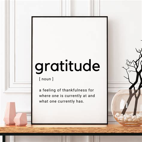 Gratitude Definition Wall Art Gratitude Sign Grateful Quote | Etsy
