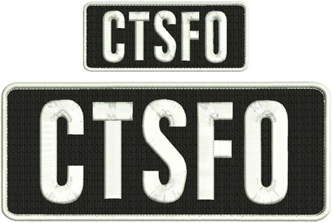 ctsfo embroidery patch 10x4 and 5x2 inches hook backing all white etsy