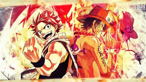One Piece Fairy Tail Portgas D Ace Dragneel Natsu Fire Anime Anime Boys Wallpapers Hd