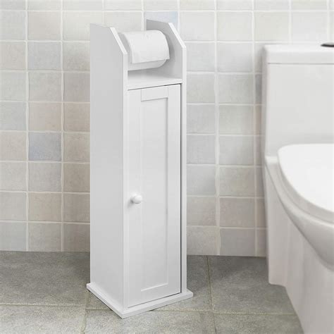 Wooden Free Standing Toilet Tissue Roll Paper Bathroom Cabinet Storage