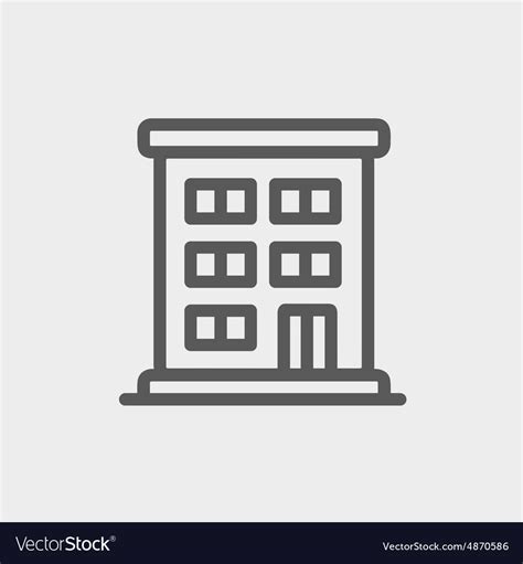 Residential Building Thin Line Icon Royalty Free Vector