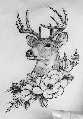 Pin By Bozhidara On Tattoos Deer Head Tattoo Antler Drawing Animal