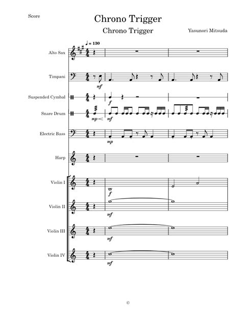 Chrono Trigger Chrono Trigger Transcribed Score Sheet Music For
