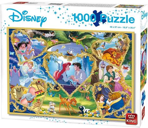 King 55829 Disney Movie Magic Jigsaw Puzzle 1000 Piece Blue Carton