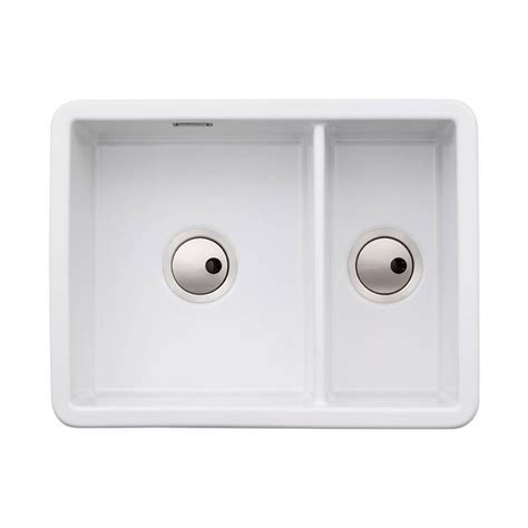 The sink is made of solid ceramic with a high quality crystalline glaze. Abode SANDON Large 1.5 Bowl Ceramic Kitchen Sink - AW1033 ...
