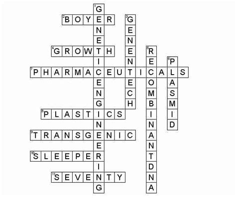 Sgugenetics Genetic Engineering Crossword Answers